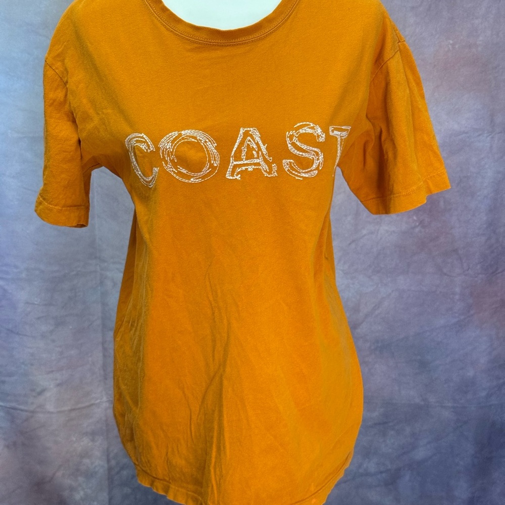 "COAST" Graphic T-Shirt | Orange Sunset Beachy Tee | Size M